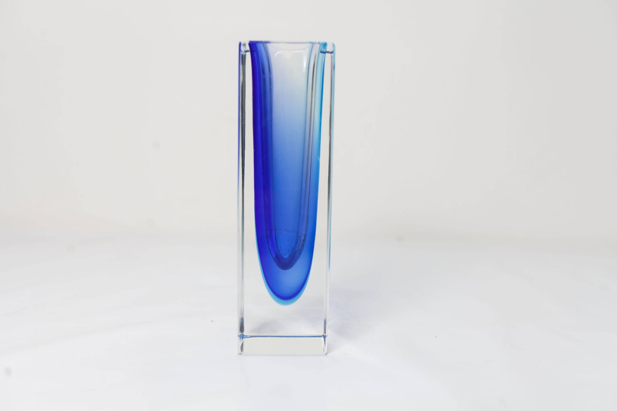 Sommerso Murano blue vase 1960