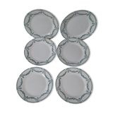 Set of 6 plates porcelain moulin des loups & hamage nord model valdivia used