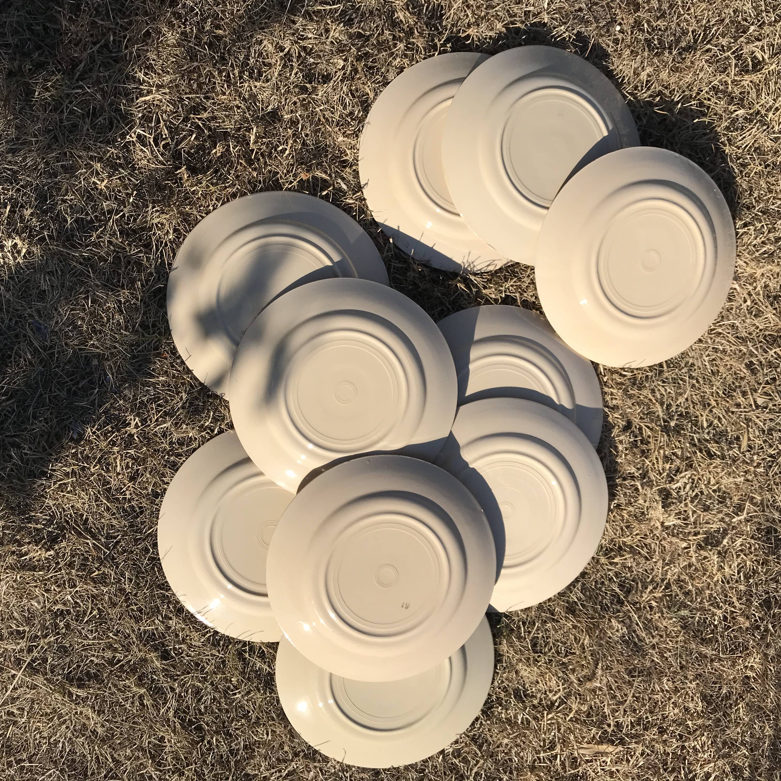 Set of 10 vintage flat plates in Lunéville earthenware