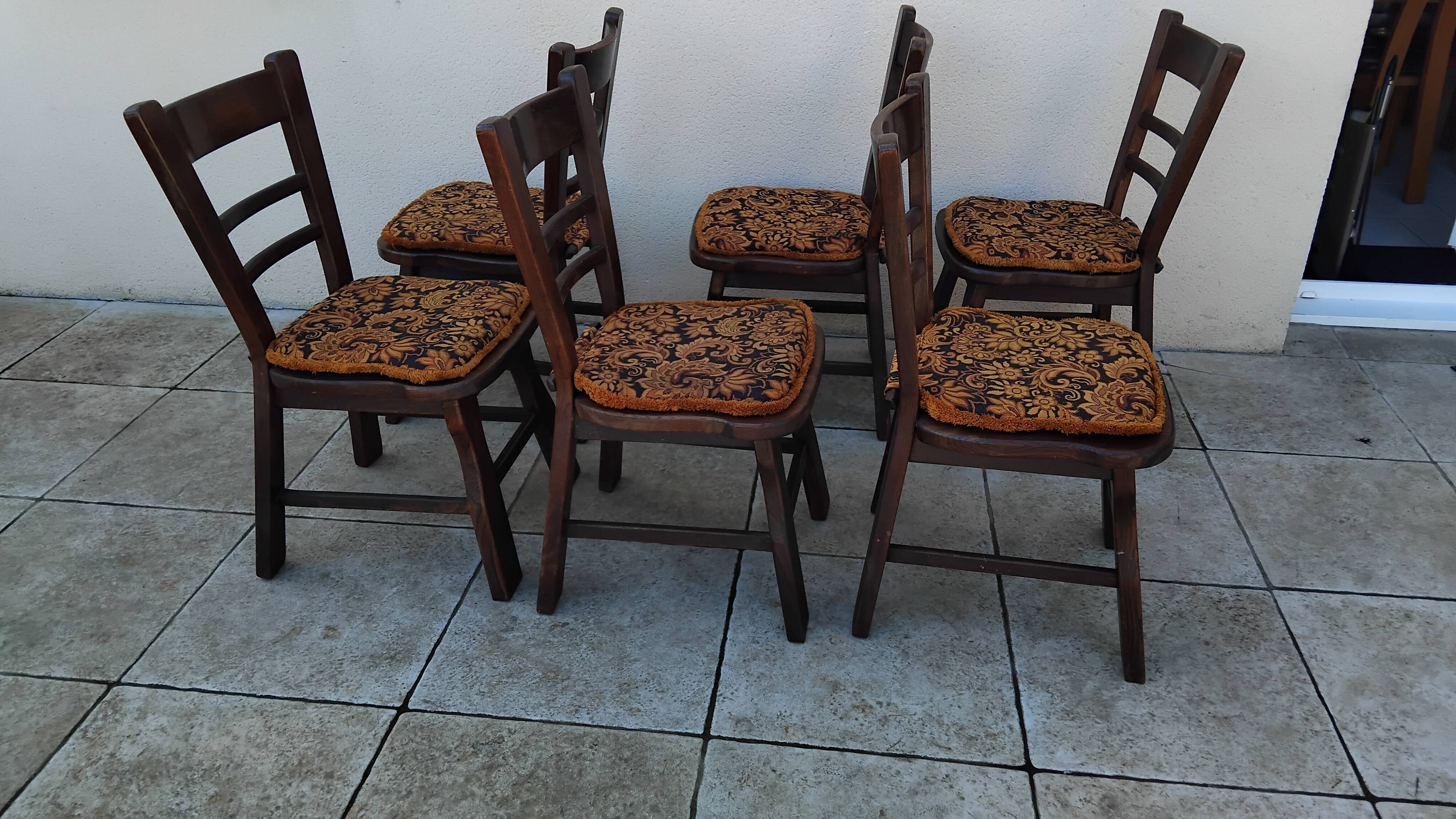 6 vintage brutalist chairs from the 1950s.