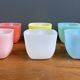 Set of 6 colorful glases / cups by Opale 1960s