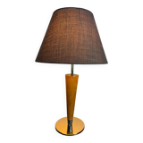 Art Deco table lamp in wood and silver metal