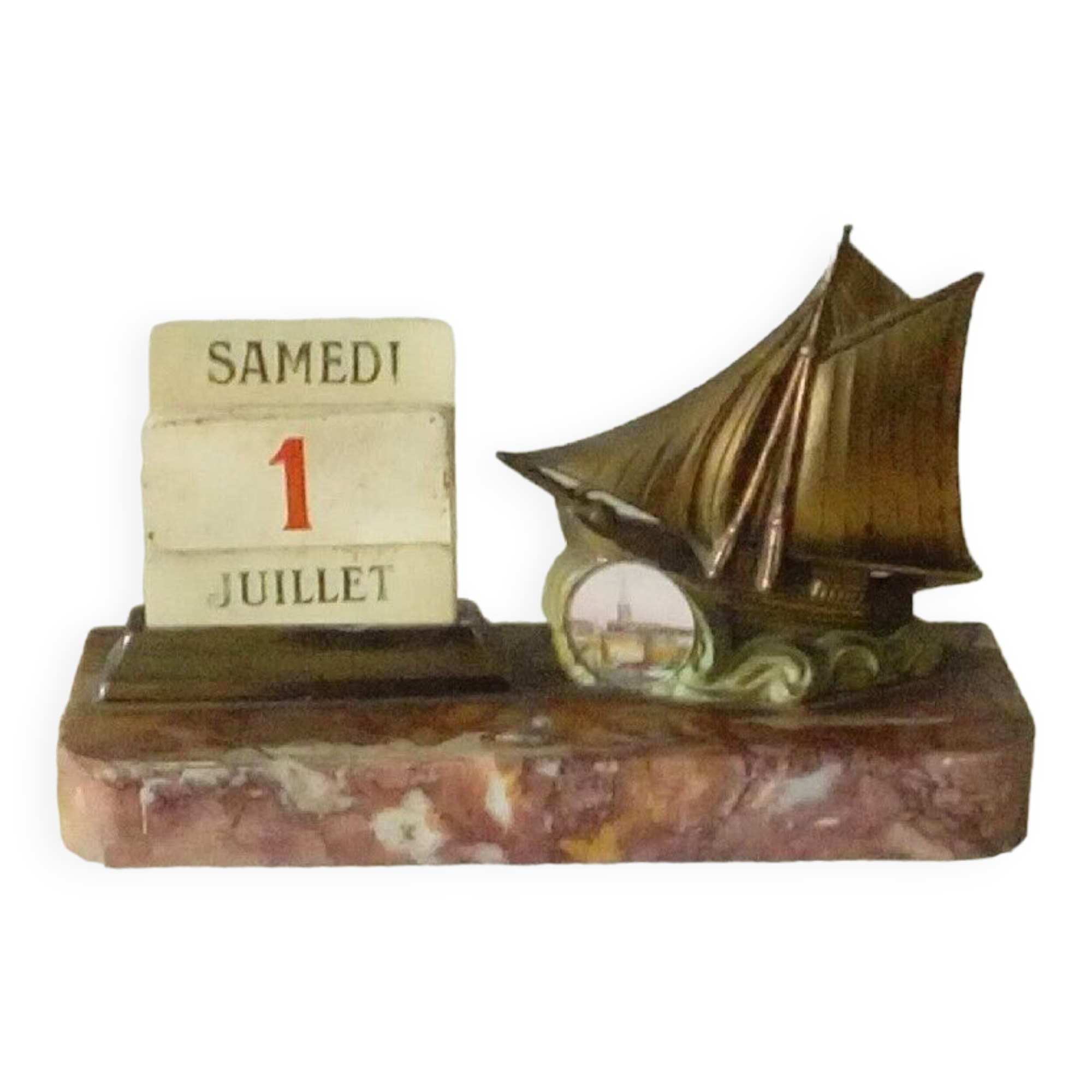 Perpetual calendar decor boat art deco