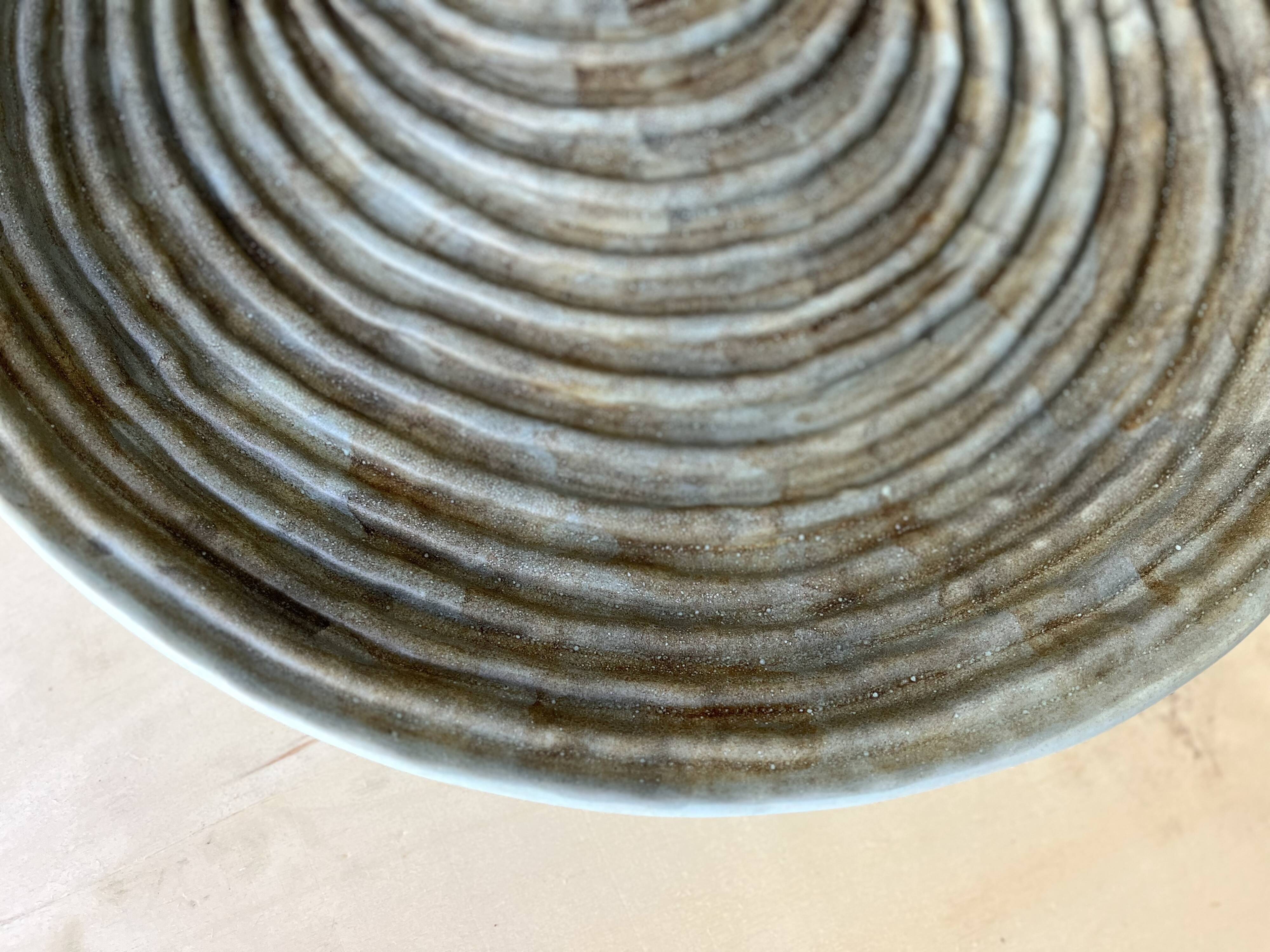 Large ceramic shell dish by Dominique Guillot for Vallauris 1960, giant oyster dish