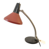 Vintage black and Red HALA desk lamp, 1950s