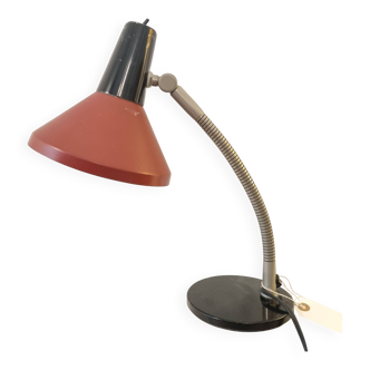 Lampe de bureau vintage HALA noire et rouge, années 1950