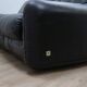 Busnelli Piumotto 1970s Black Leather 3-Seater Sofa