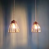 Suspension design en laiton et verre transparent (5 disponibles)