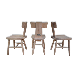 Lot de 3 chaises en hêtre