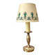 Brass lamp, 2 M new fabric cable, painted lampshade