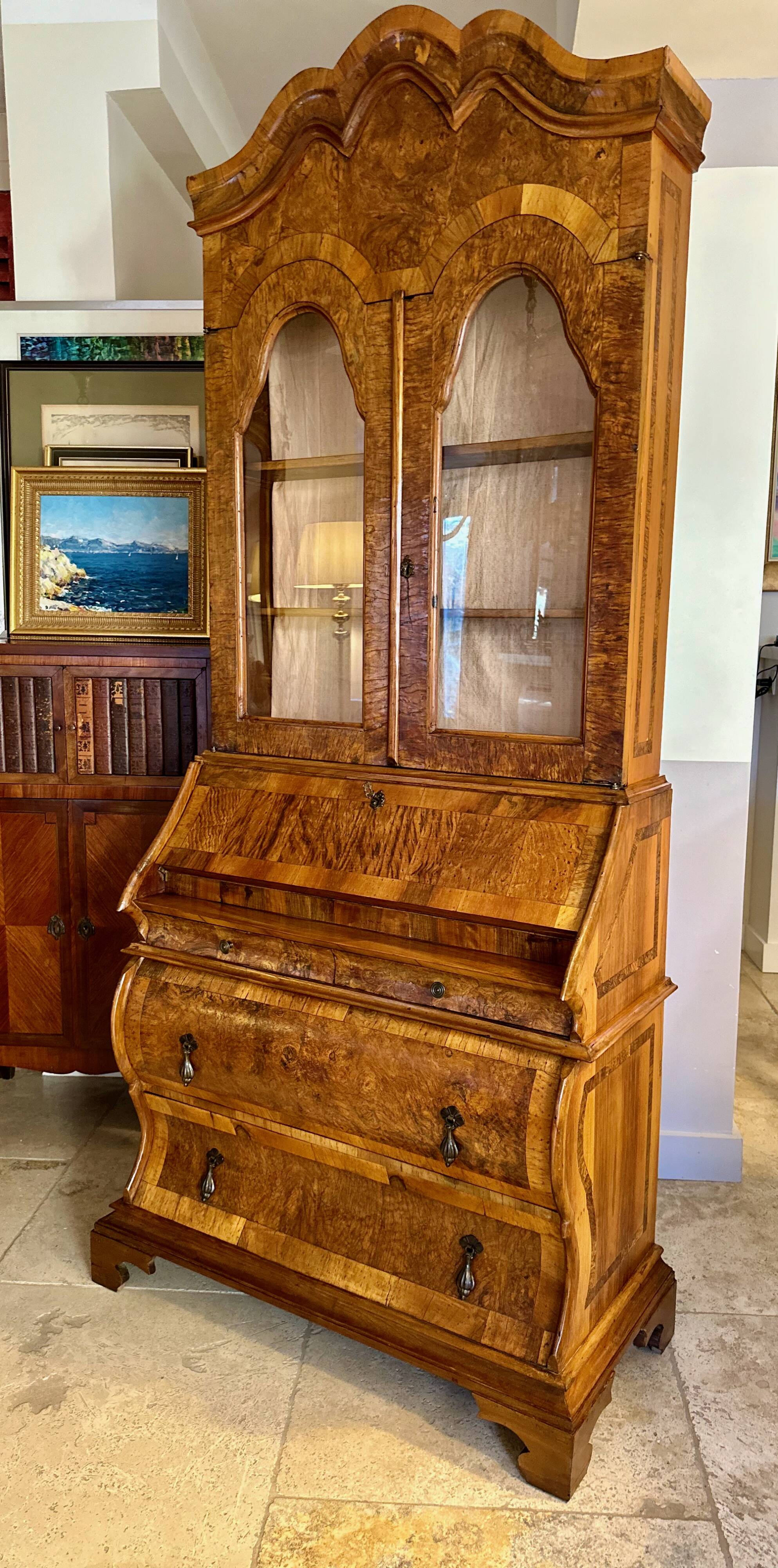 Dutch Scriban, secretary, 19th century, with high window