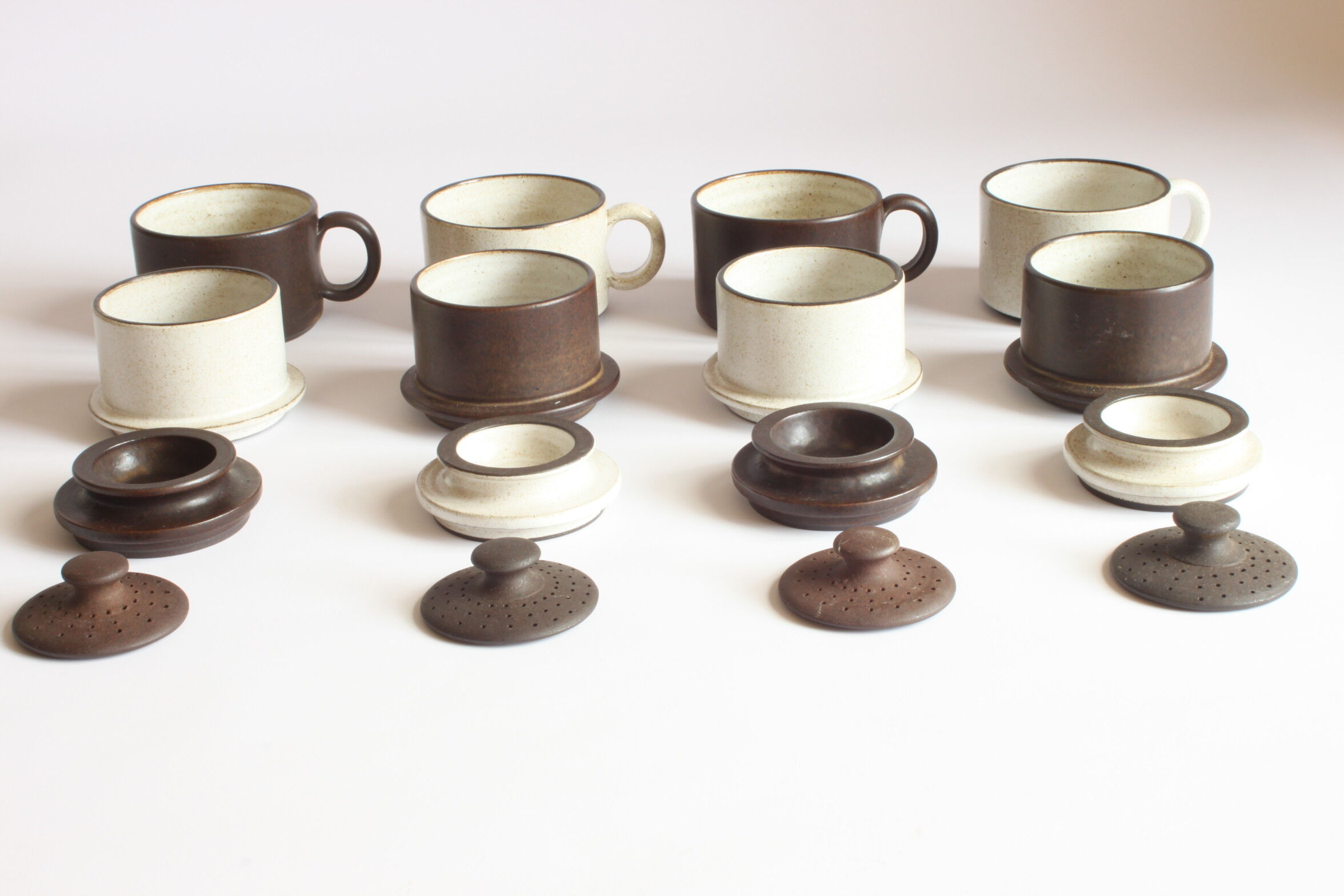 Ceramic filter coffee cups by Zaalberg Holland, 1960s.
