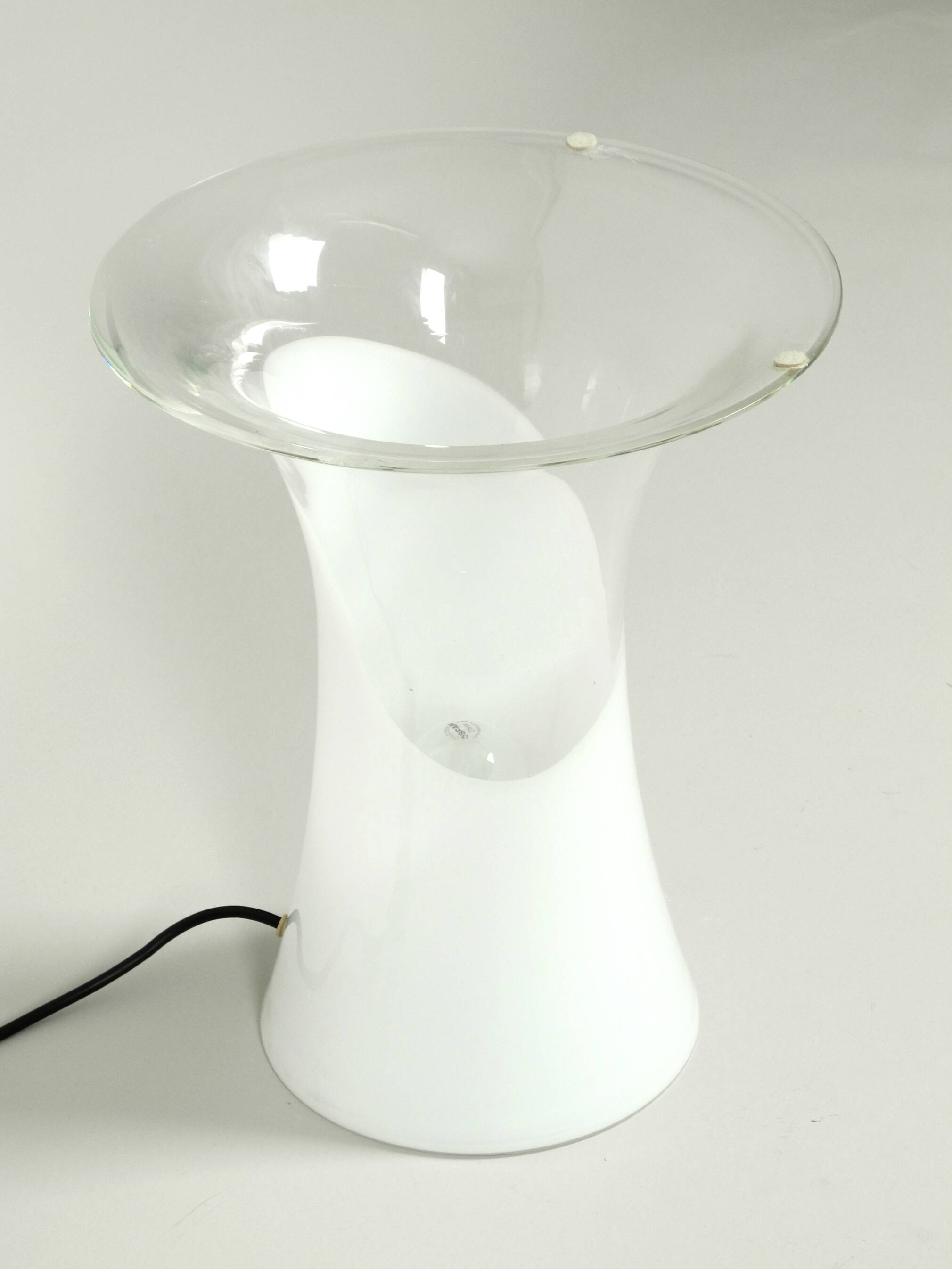 Huge 1960s italian two-piece Murano glass mushroom table lamp by Vistosi