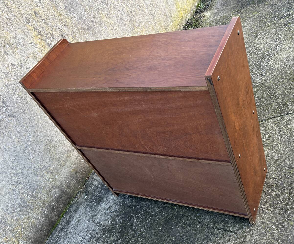 Glass bookcase, glass floor shelves by FD Rozaffy, 1960s