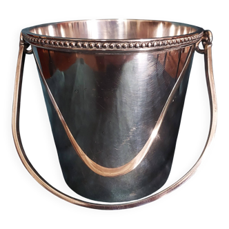 Silver-plated metal ice bucket, Ercuis hallmark, pearl pattern