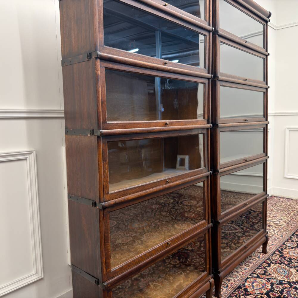 Ensemble de bibliothèques antiques en anglais Wernicke Globe originales
