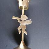 Pair of let'stag candle holders brass angels