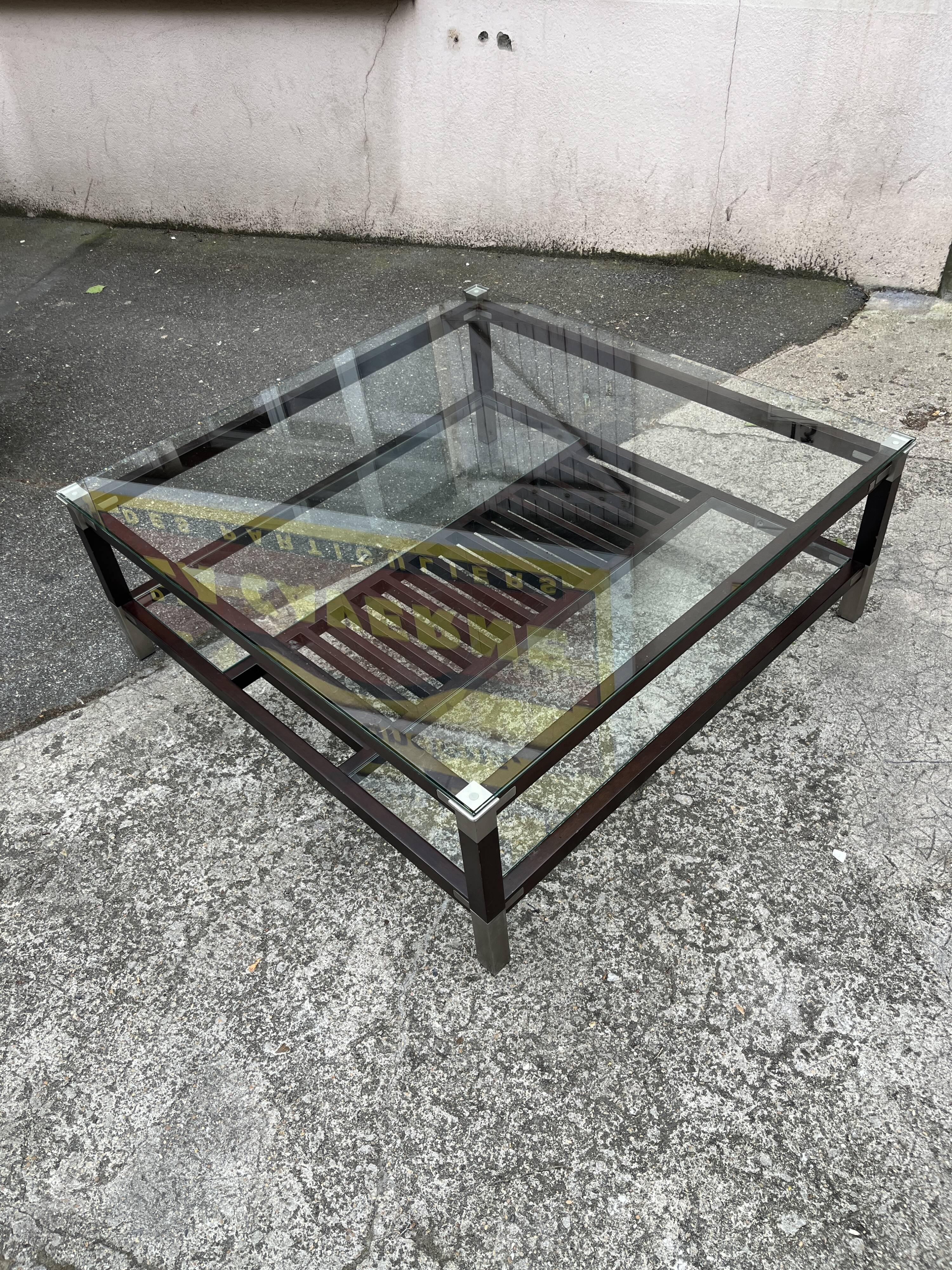 Glass coffee table by Pierre Vandal