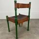 Stretched leather safari chair, 60s Jungle Chic style