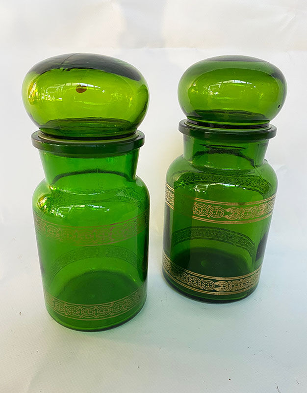 Pair of old pharmacy jars