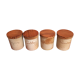 Lot de 4 pots à épices en grès du marais