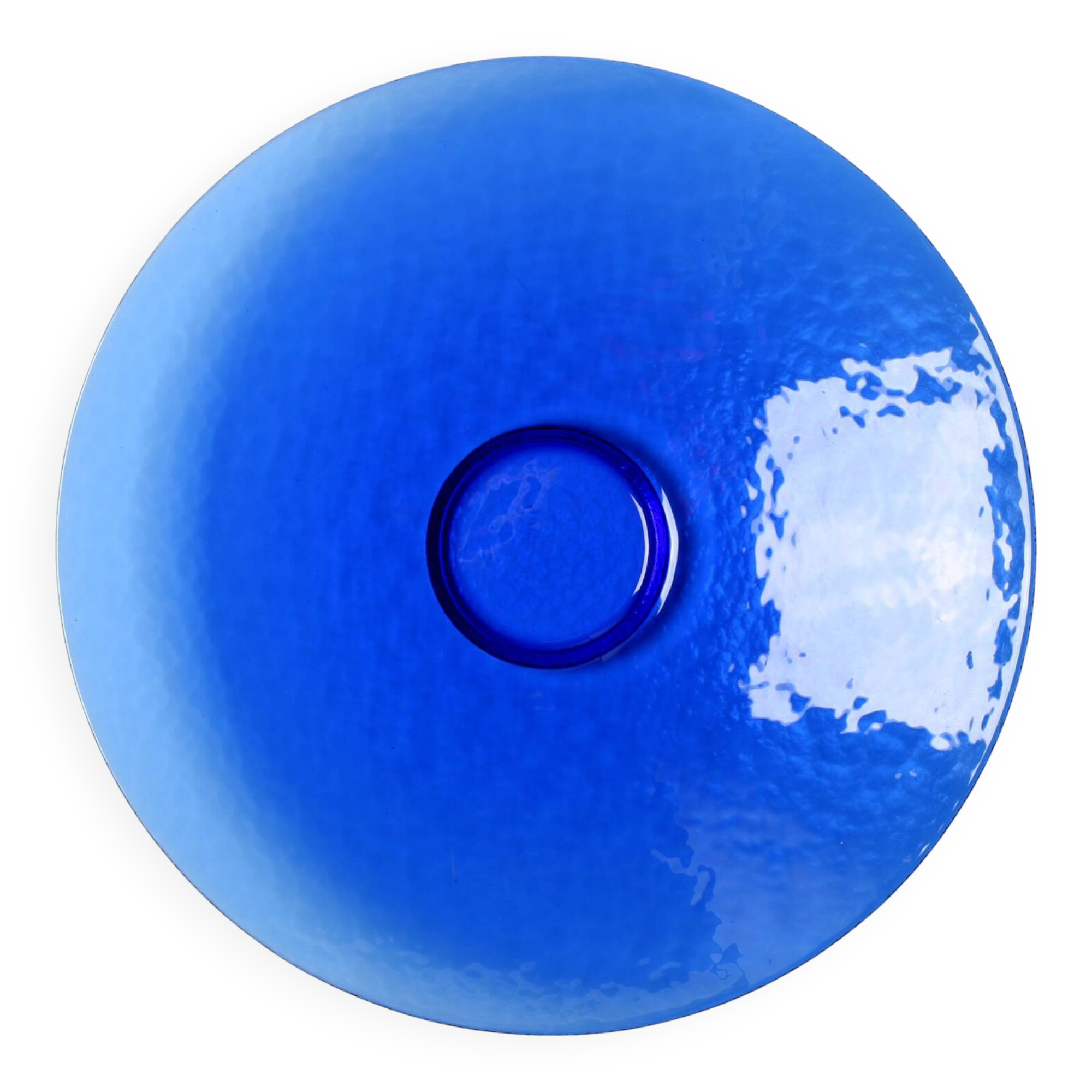 Mid-Century Murano Glass Plate: Cobalt Blue Guido Ferro Centerpiece