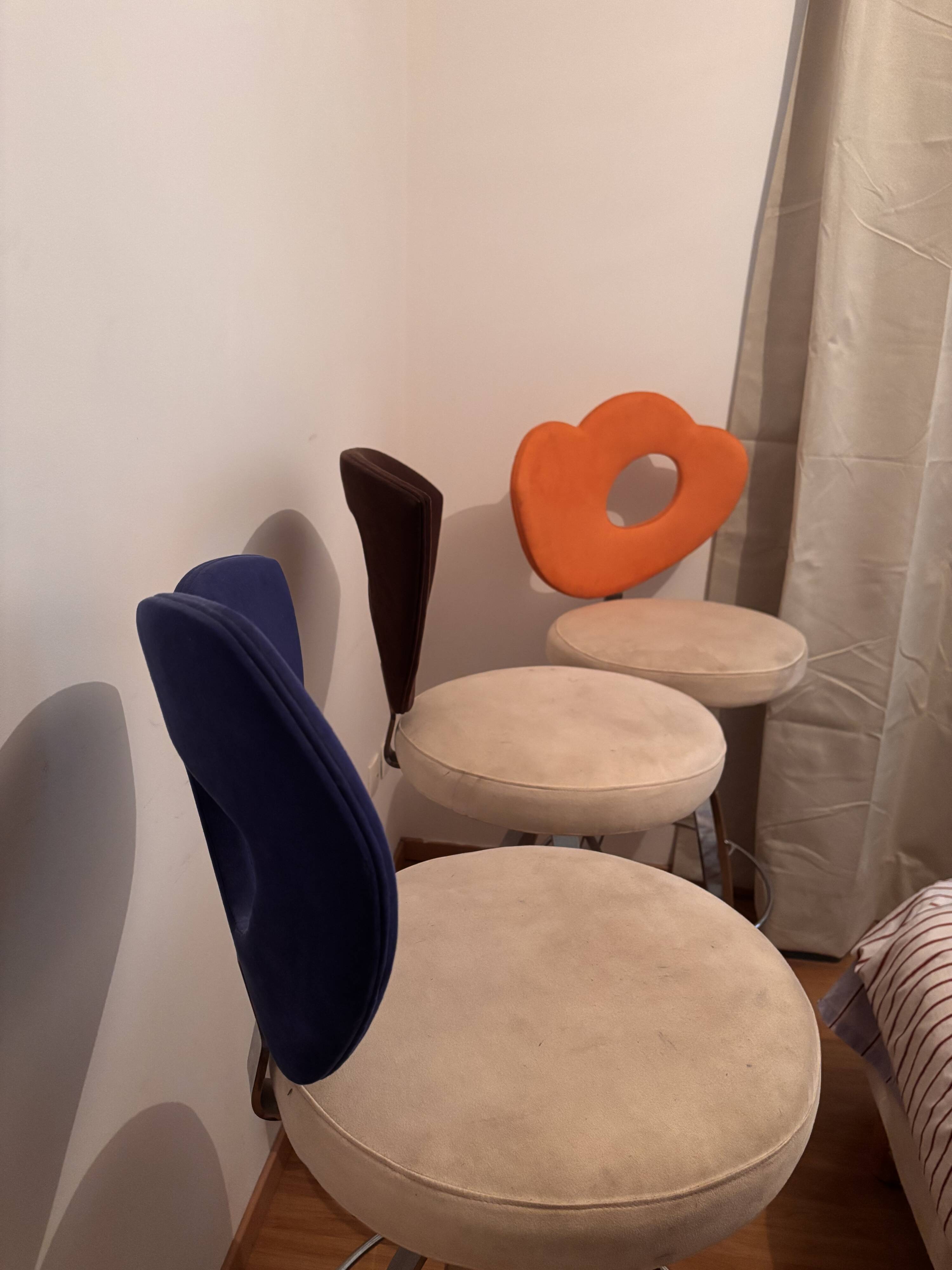 Set of 3 stools – Giorgio Saporiti for Il Loft – Italy, 1970s/80s