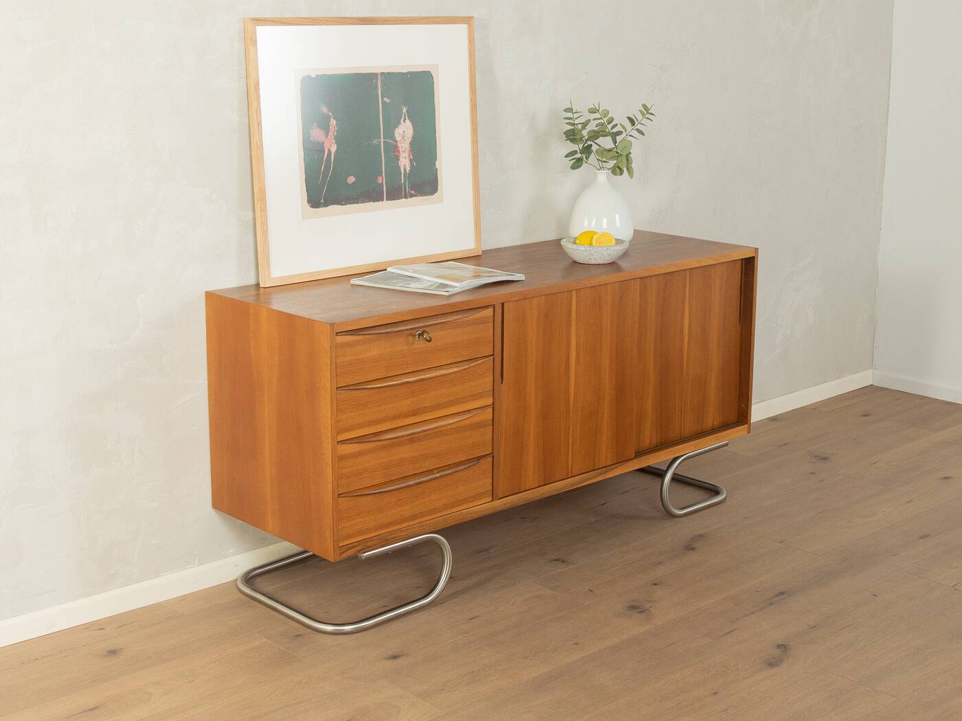 Wonderful partly solid sideboard in Scandinavian style from the 1950s