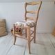 Country chair in blue toile de Jouy
