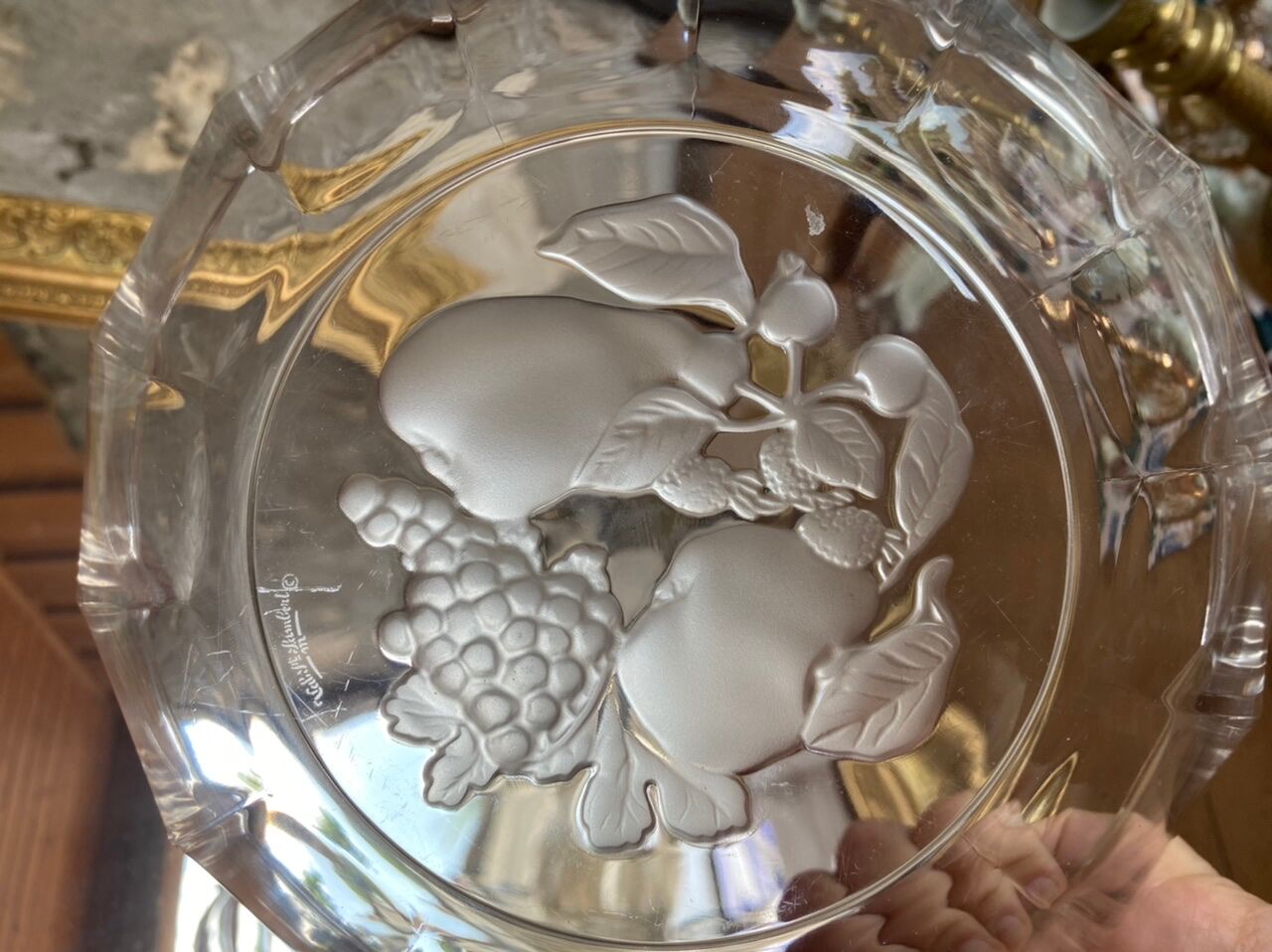 Crystal salad bowl Val Saint Lambert