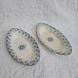 Set of two Terre de Fer Boulogne model dishes
