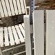 Five wooden garden armchairs