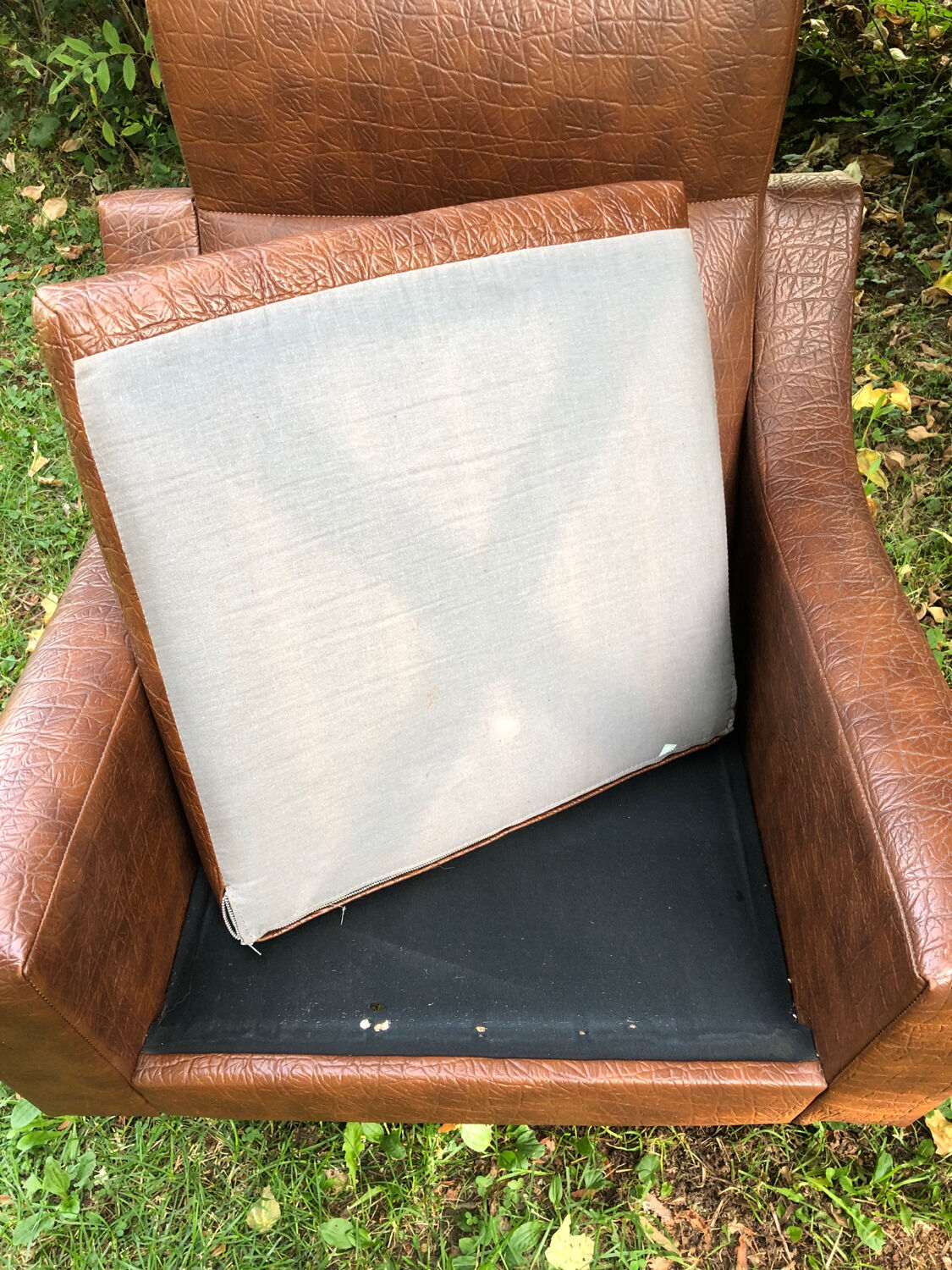 Fauteuil Skaï vintage