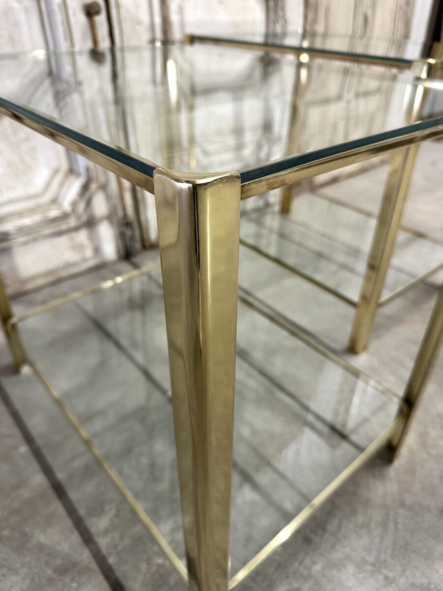 Pair of bronze side tables