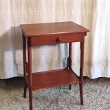 Curved solid wood side table - early 20th century