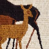 Vintage wool weaving deer family