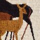 Vintage wool weaving deer family