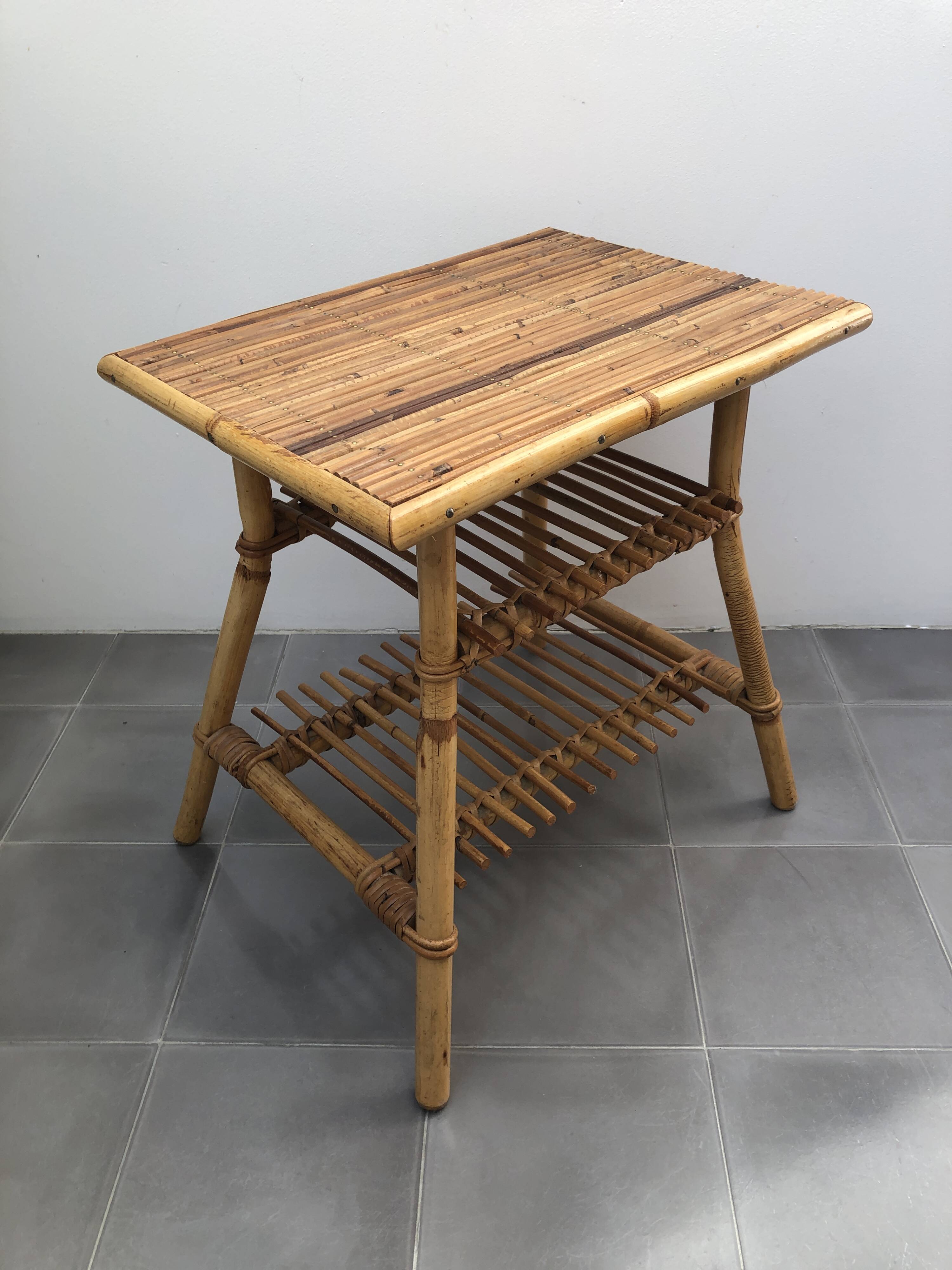 Audoux Minet bamboo rattan coffee table