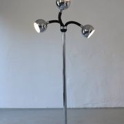 Chrome 3-arm space-age floor lamp | Italy | 1970s