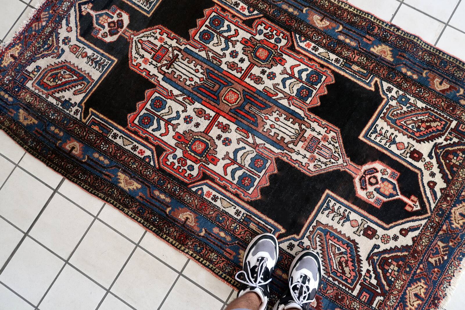 Tapis ancien fait main Malayer 123cm x 199cm - 1C999