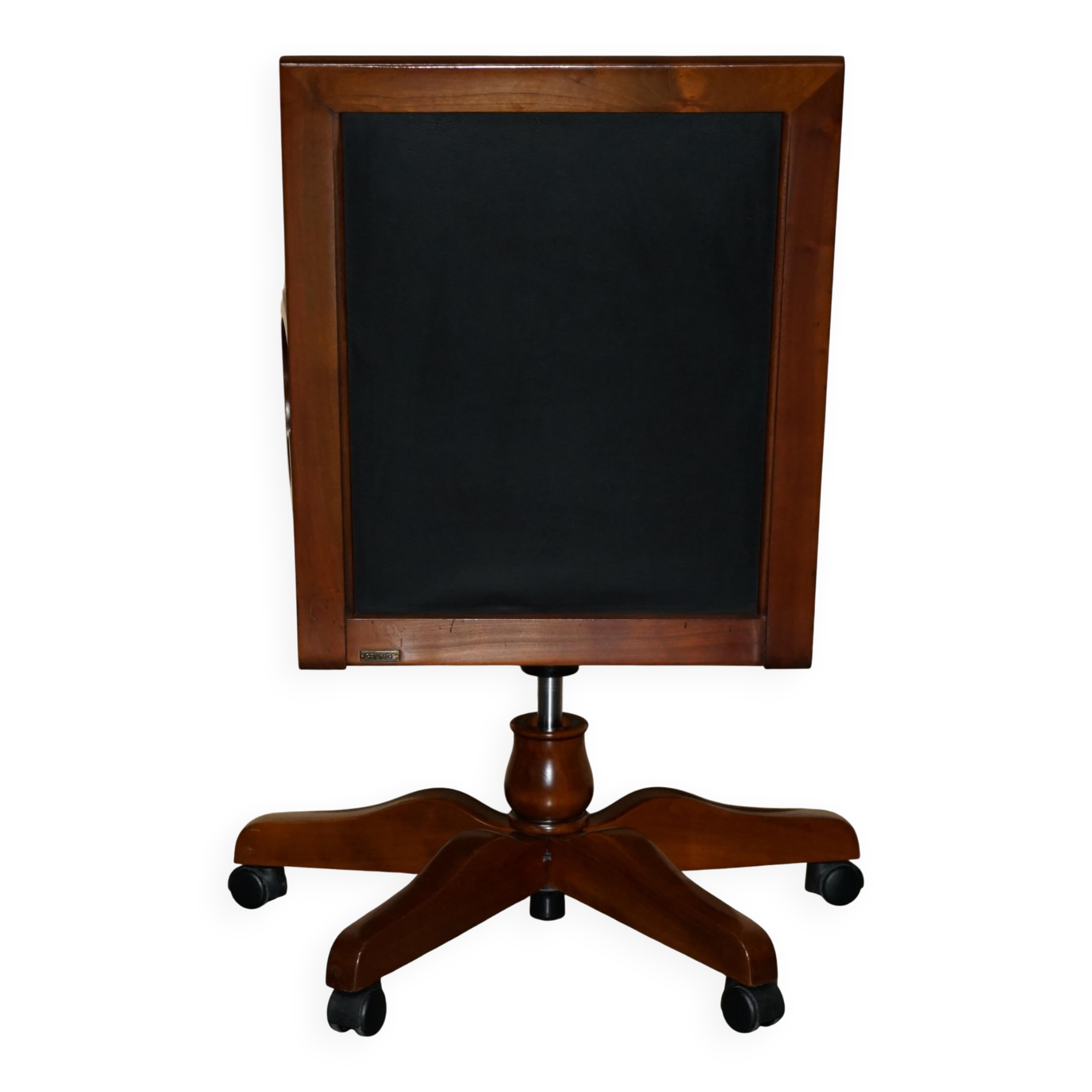 Captain's armchair in leather and cherry wood Grange Paris