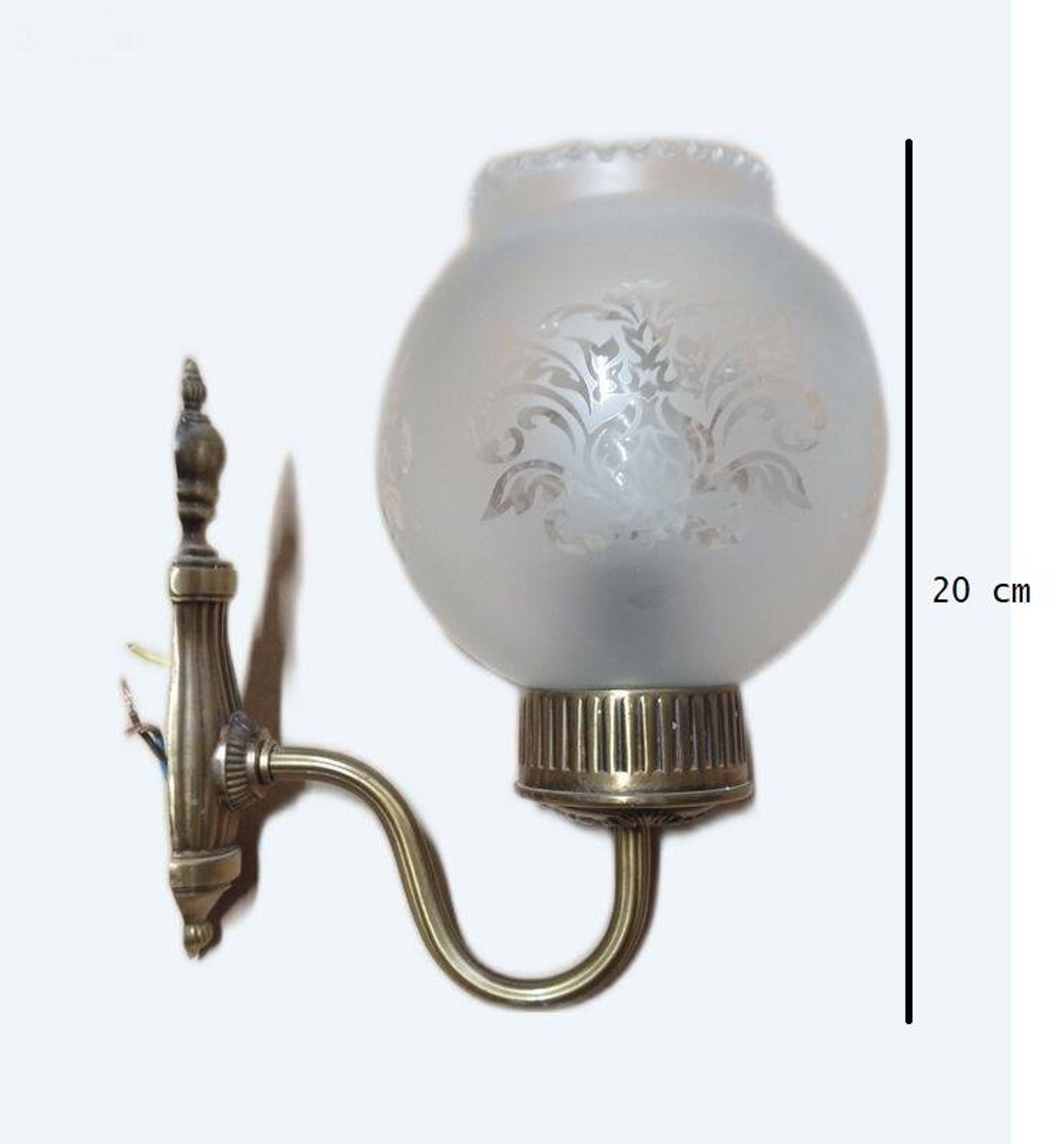 Vintage ball wall light - mid century style - bronze and frosted glass - excellent condition