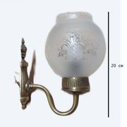 Vintage ball wall light - mid century style - bronze and frosted glass - excellent condition