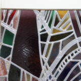 Multicolored stained glass window with hanging system - Germany - 1970's