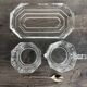 Art Deco Condiment Set in Moulded Crystal