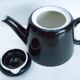 Vintage black ceramic teapot