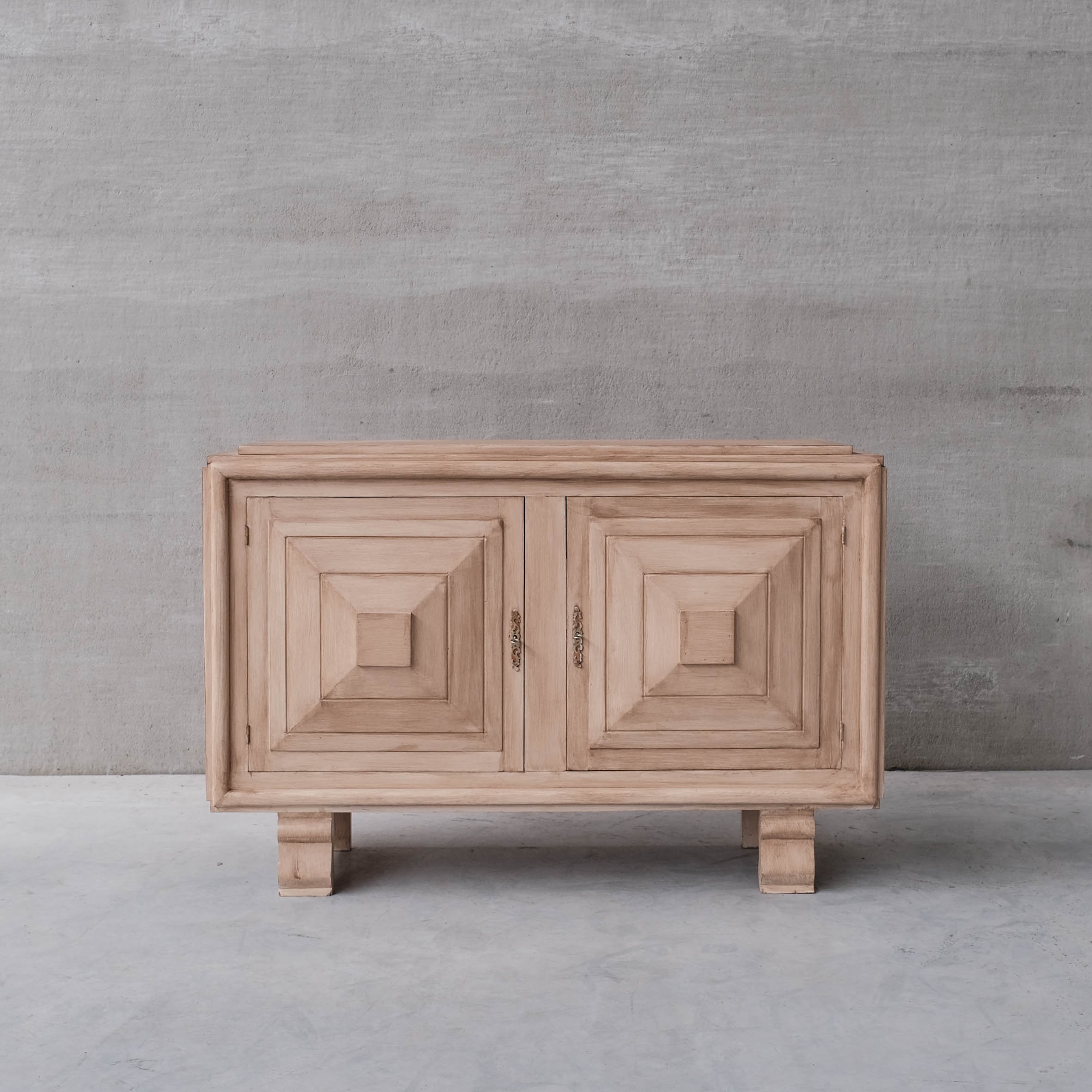French wooden geometric mid-century sideboard