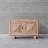 French wooden geometric mid-century sideboard