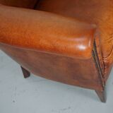 Vintage Dutch Cognac Colored Leather Club Chair