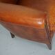Fauteuil club vintage hollandais en cuir couleur cognac